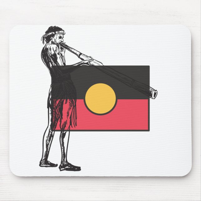 Australian Aboriginal Flag And Aborigin Mouse Pad (Front)