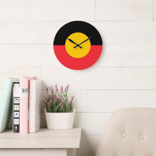 Australian Aboriginal flag  Large Clock
