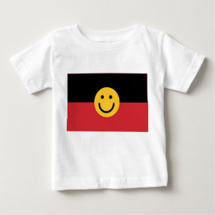 Australian Aboriginal flag with Smile face Baby T-Shirt