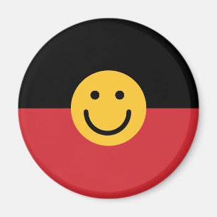 Australian Aboriginal flag with Smile face Magnet