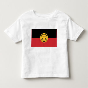 Australian Aboriginal flag with Smile face Toddler T-Shirt