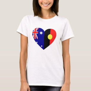 Australian Aboriginal Heart Flags T-Shirt