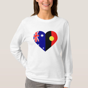 Australian Aboriginal Heart Flags T-Shirt