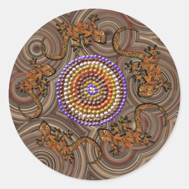 Australian Aboriginal Style Desert Art Stickers (Front)