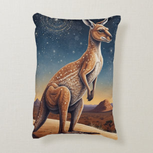 Australian Aboriginal-themed Kangaroo Scene Decorative Cushion