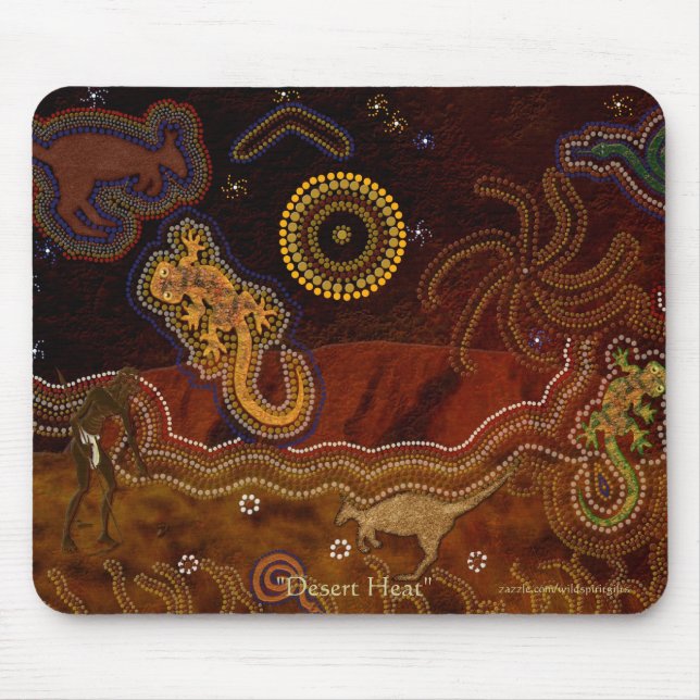 Australian Aborigines Hunting Kangaroo & Geckos Mouse Pad (Front)