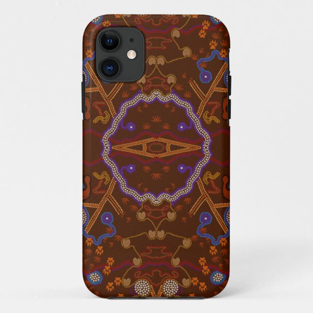 Australian Aborigines Walkabout with Animal Tracks Case-Mate iPhone Case (Back)