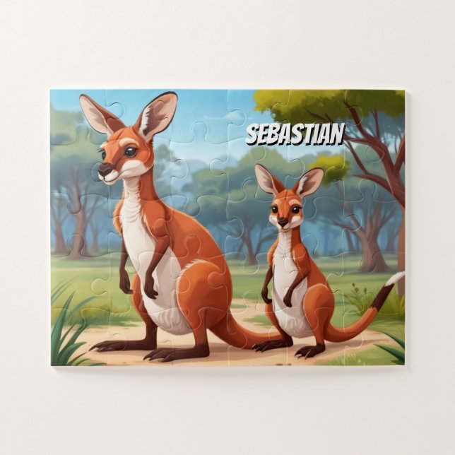 Australian Adventure with Little Kangaroos Jigsaw Puzzle (Horizontal)