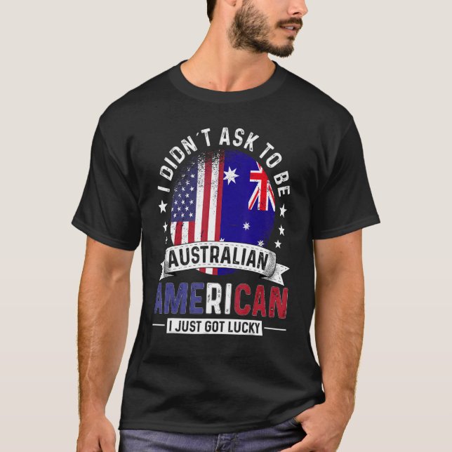 Australian American Countries Flags Pride Australi T-Shirt (Front)