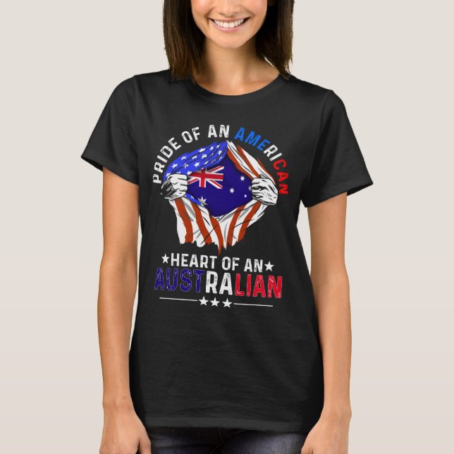 Australian American Foreign Australia Flag T-Shirt (Front)