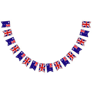 Australian and English international wedding party Bunting