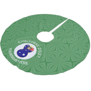 Australian Angel Christmas Flag Personalised Brushed Polyester Tree Skirt
