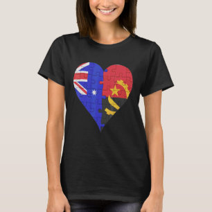 Australian Angolan Flag Heart T-Shirt
