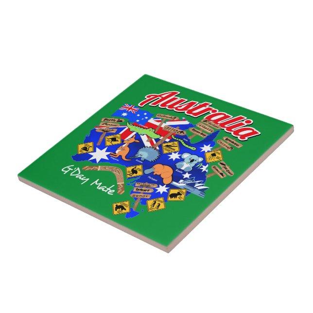 Australian animals and locations tile (Side)