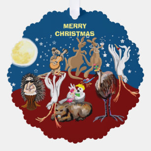 Australian animals Christmas party Tree Decoration Card