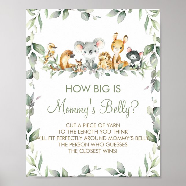Australian Animals How Big is Mummy's Belly Game  Poster (Front)