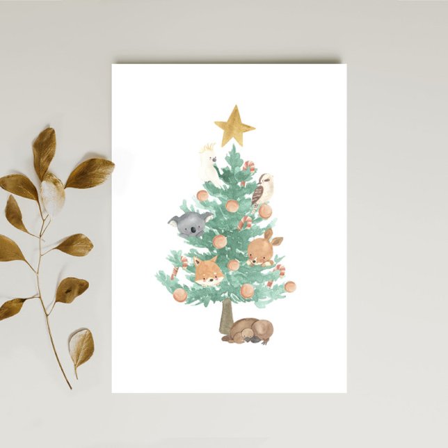 Australian Animals in a Christmas Tree Holiday Card (Creator Uploaded)