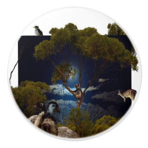Australian Animals Out Of Bounds Design, Ceramic Knob