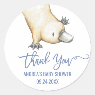 Australian Animals | Platypus Thank You Favour Classic Round Sticker