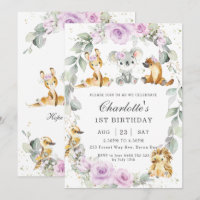 Australian Animals Purple Floral Birthday Party