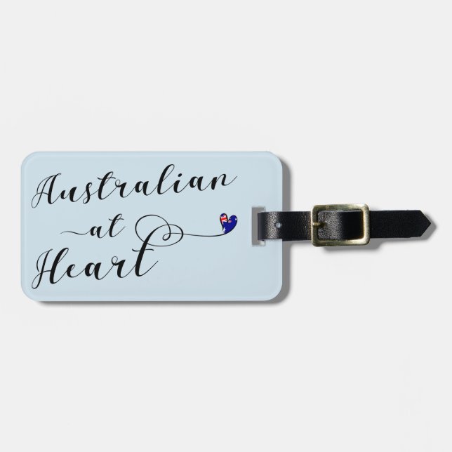 Australian At Heart Luggage Tag Template, Aus (Front Horizontal)