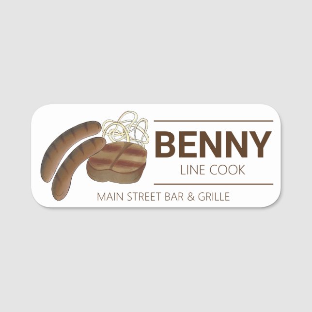 Australian Aussie BBQ Barbecue Restaurant Food Name Tag (Front)