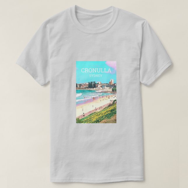 Australian beach travel art T-Shirt (Design Front)