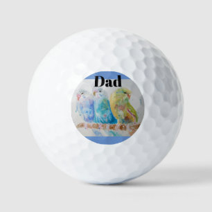 Australian Birds Budgie Watercolor Art Golf Balls
