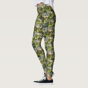 Australian Birds On A Bird Bath, Leggings