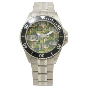 Australian Birds On Bird Bath, Wrist Watch