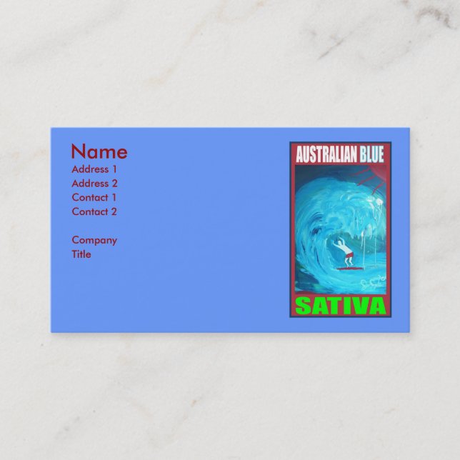 AUSTRALIAN BLUE SATIVA BUSINESS CARD (Front)