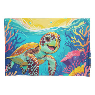 Australian Boho Turtle Pillow Case | Sunny