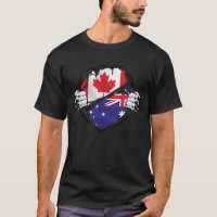 Australian Canadian Hands Ripped Roots Flag