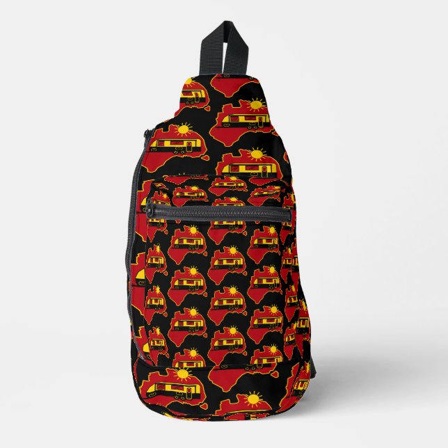 Australian Caravan Camping    Sling Bag (Front)