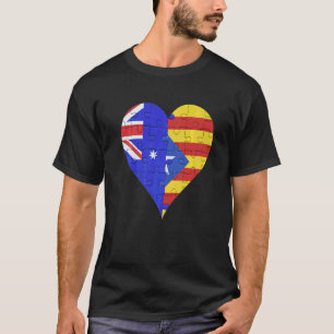 Australian Catalan Flag Heart T-Shirt