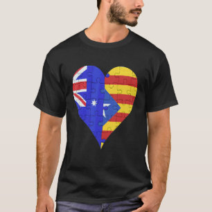 Australian Catalan Flag Heart T-Shirt