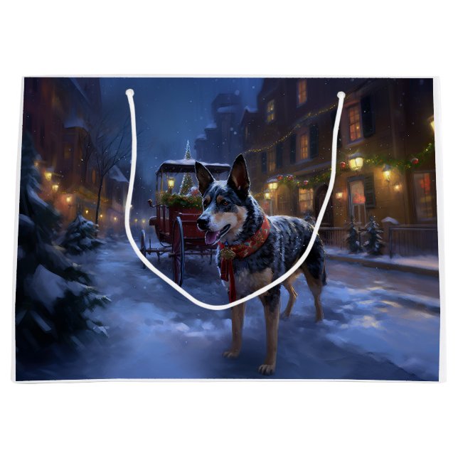 Australian Cattle Christmas Festive Season  Large Gift Bag (Front)