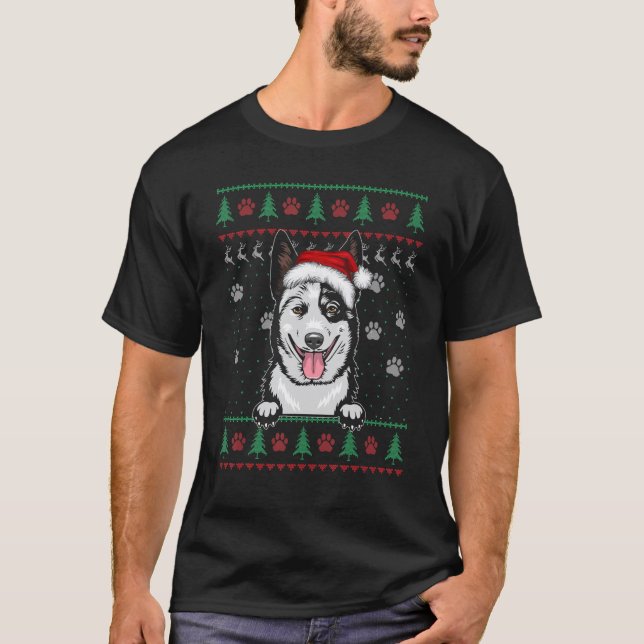 Australian Cattle Christmas Ugly Sweater Dog   Xma (Front)
