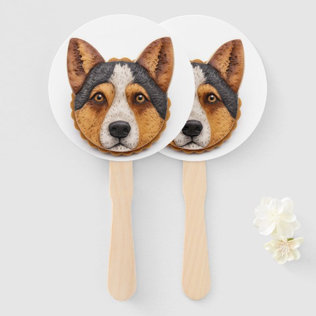 Australian Cattle Dog 3D Inspired Hand Fan (Front and Back)