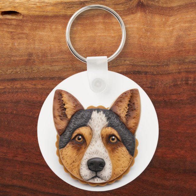 Australian Cattle Dog 3D Inspired Key Ring (Front)