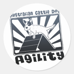 Australian Cattle Dog Agility A-Frame Classic Round Sticker
