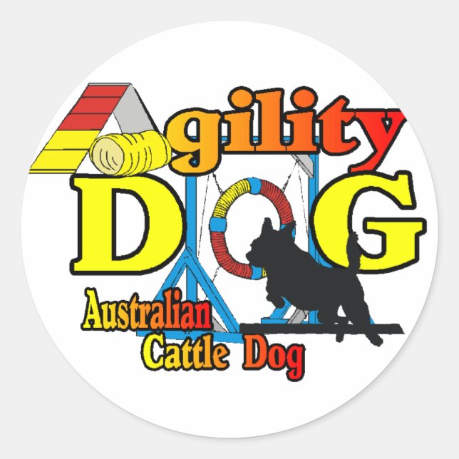Australian Cattle Dog Agility Classic Round Sticker (Front)