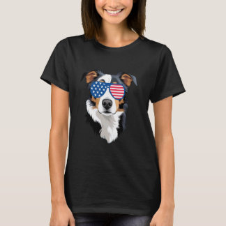 Australian Cattle Dog American Flag Patriotic 4th T-Shirt