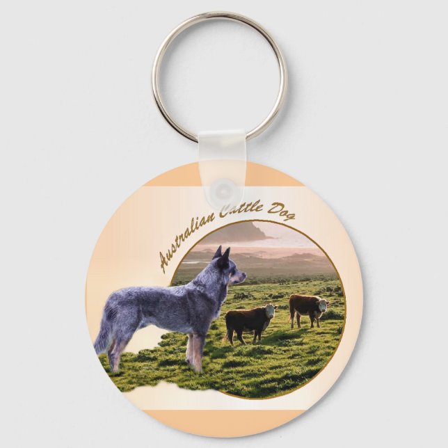 Australian Cattle Dog Art Key Ring (Front)