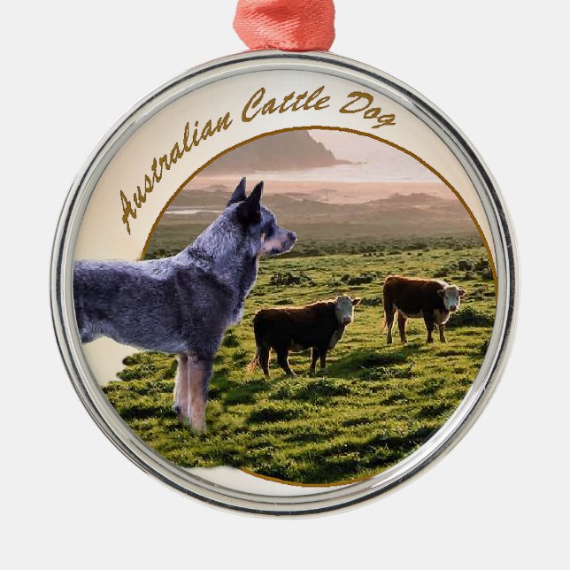 Australian Cattle Dog Art Metal Tree Decoration (Front)