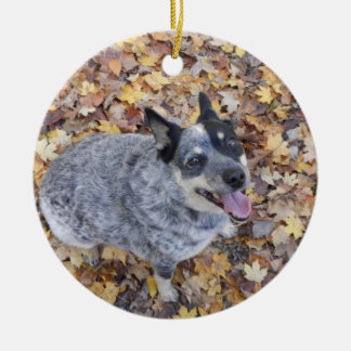 AUSTRALIAN CATTLE DOG BLUE HEELER CHRISTMAS ORNAME CERAMIC TREE DECORATION