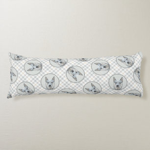 Australian Cattle Dog Blue Heeler Original Dog Art Body Cushion