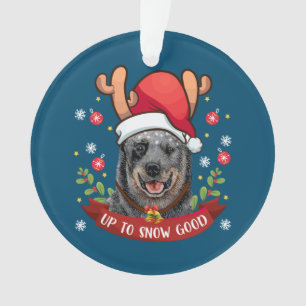 Australian Cattle Dog Blue Heeler Reindeer Christm Ornament