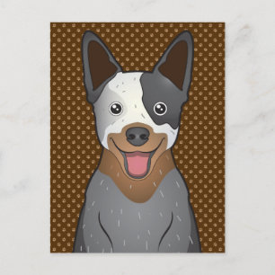 Australian Cattle Dog Cartoon Paws Postcard