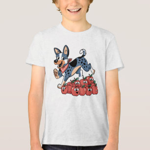 Australian Cattle Dog Cartoon Tri-Blend Shirt